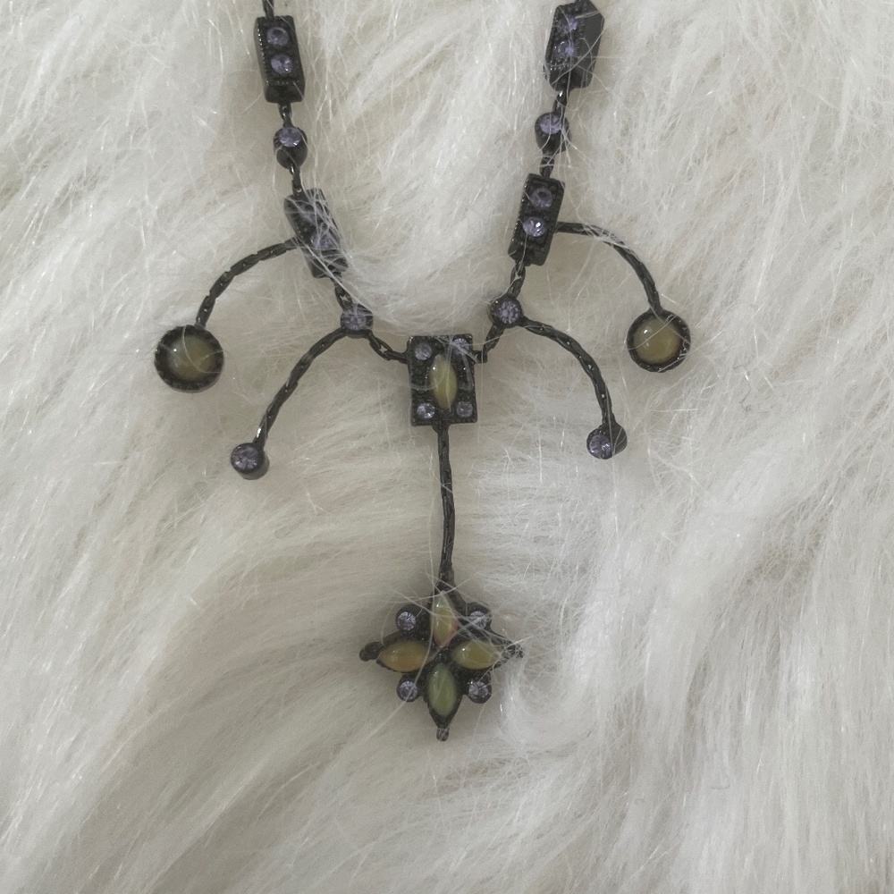 1928 Vintage Jewelry Chandelier Ornamental Pendant Necklace, 16 inch